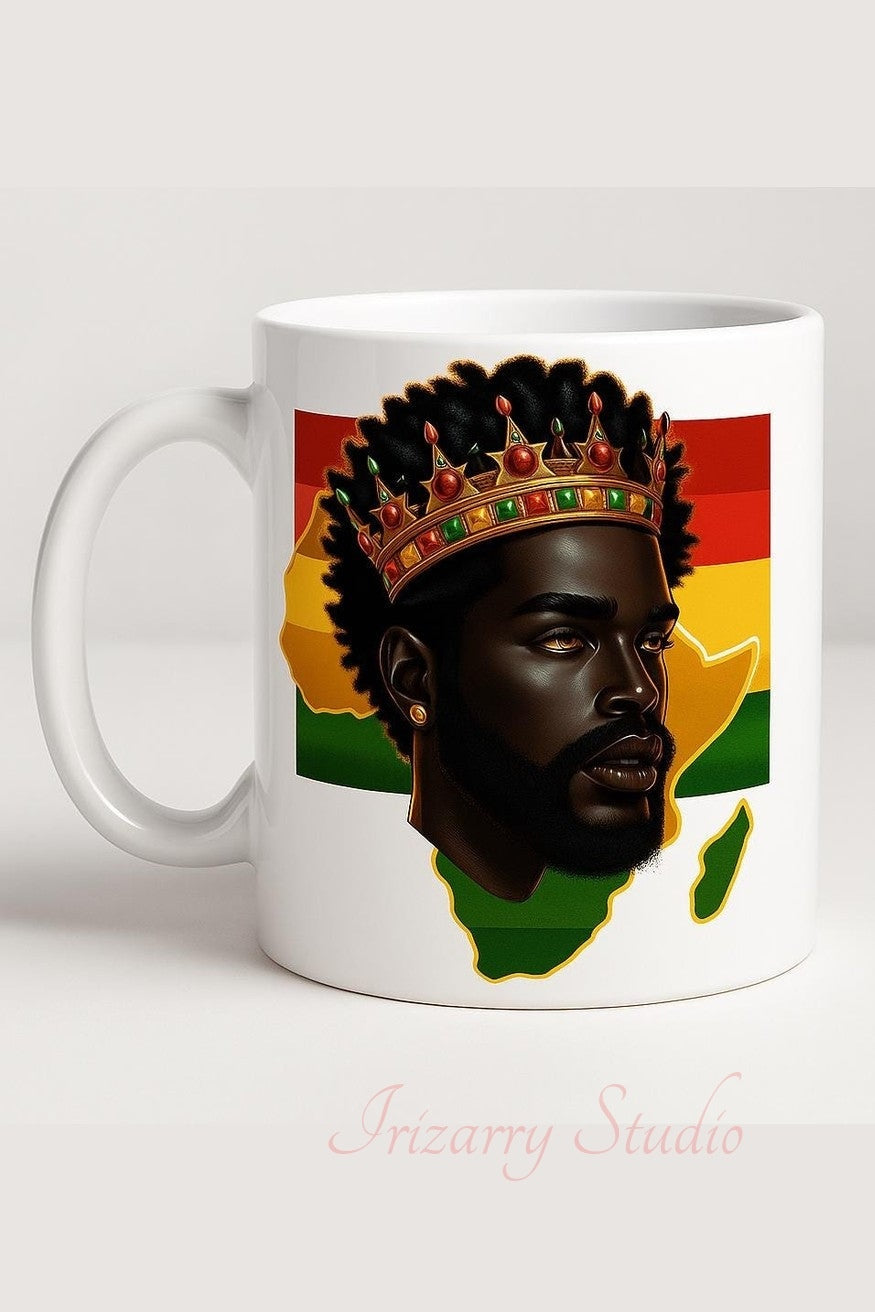 Afrocentric King Art Print: Black Royalty, Pan-African Pride Decor