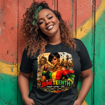 Juneteenth PNG Black Woman Afro Art, Freedom History Pride Design, African American Empowerment Graphic,  Instant Digital Download