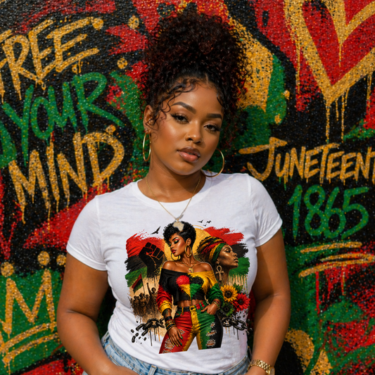 Juneteenth Black Woman Afro PNG Digital Download