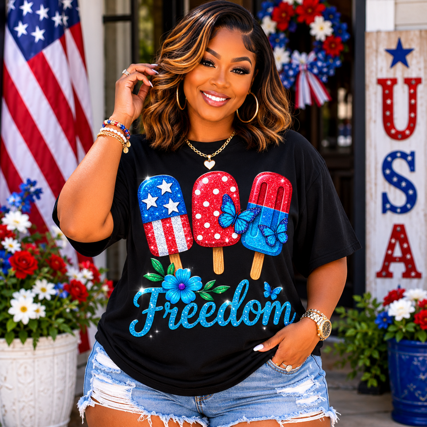Patriotic Popsicle Summer PNG, 4th of July Sublimation Design, Red White Blue Ice Cream PNG Instant Digital  Download