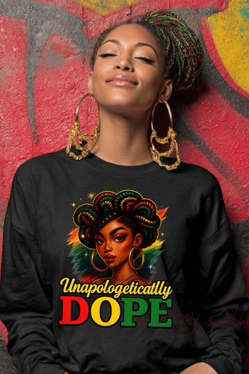 Afro Queen Unapologetically Dope PNG | Rasta Inspired Black Woman Graphic | Instant Digital Download for Sublimation or DTF