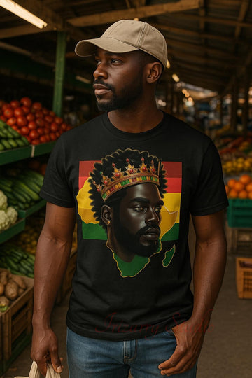 Afrocentric King Art Print: Black Royalty, Pan-African Pride Decor