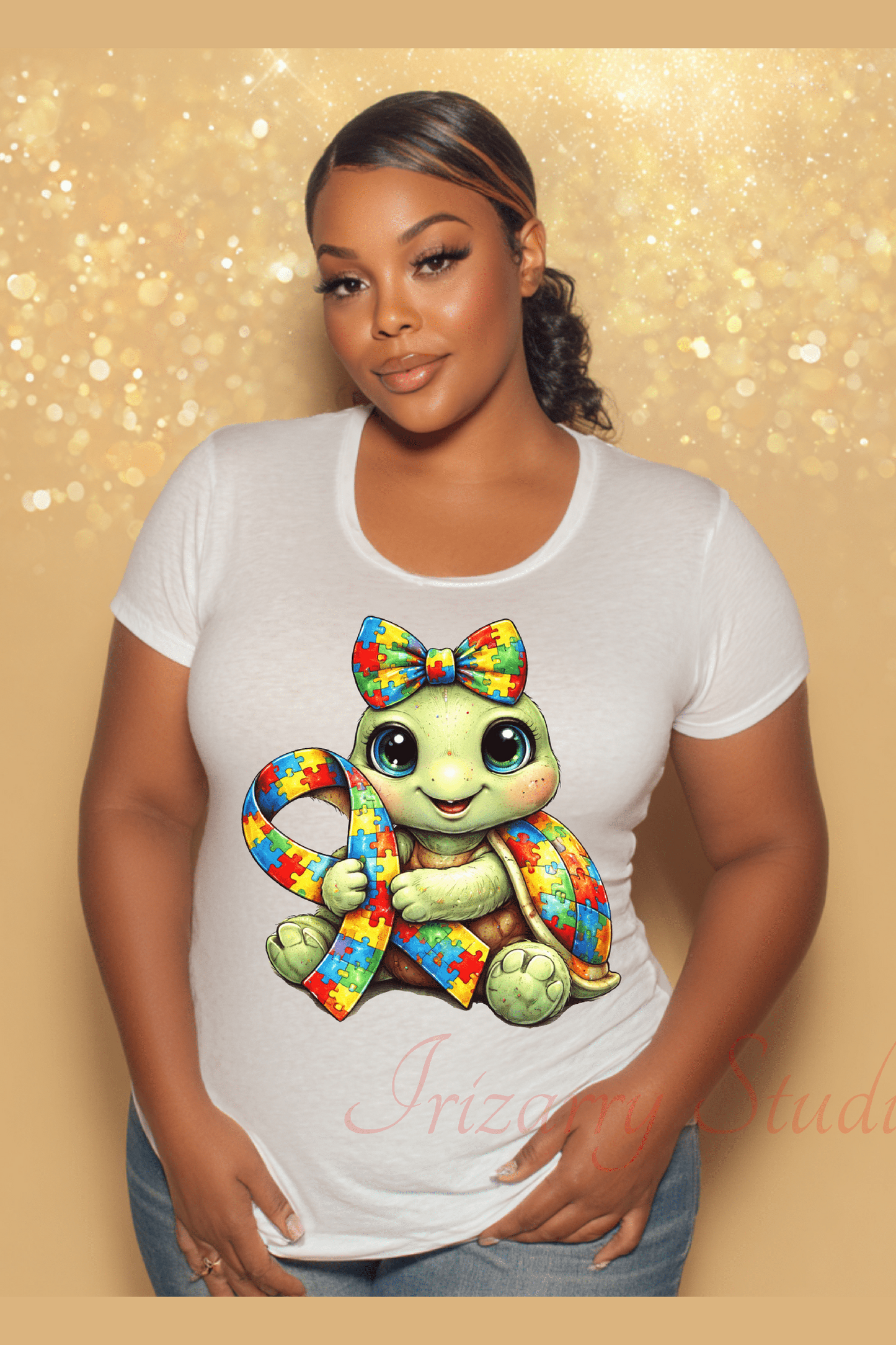 Autism Awareness Turtle PNG | Cute Puzzle Piece Ribbon Design | Sublimation Graphic for Shirts, Tumblers & Stickers | Digital Download