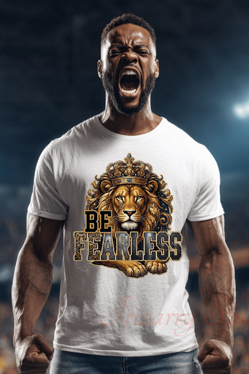 Be Fearless Lion PNG, Christian Lion Design PNG, Faith Motivation Quote PNG, Crown Lion Graphic for Shirts,Instant Digital Download