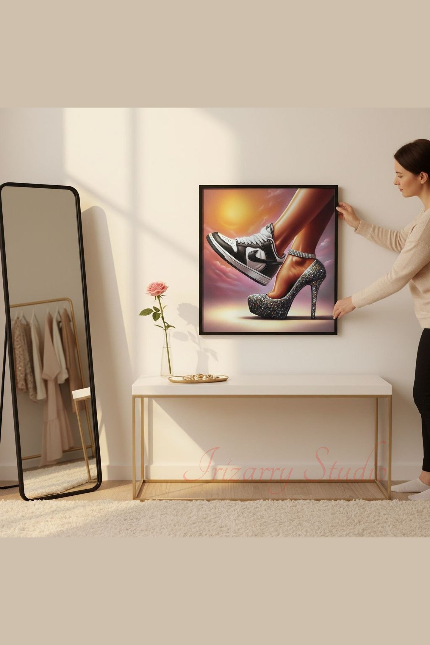 Black White Sneaker Art – Fashion Wall Art Printable | Luxury Glam Poster