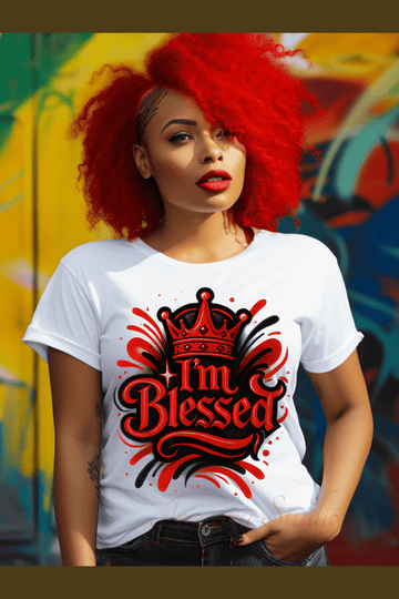 I’m Blessed Crown Design – Red & Black Christian Graphic for Shirts, Hoodies, Stickers