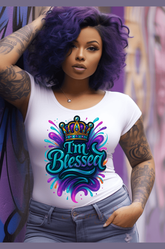 I’m Blessed Crown PNG – Multicolor Christian Sublimation Design for Shirts, Hoodies & Crafts