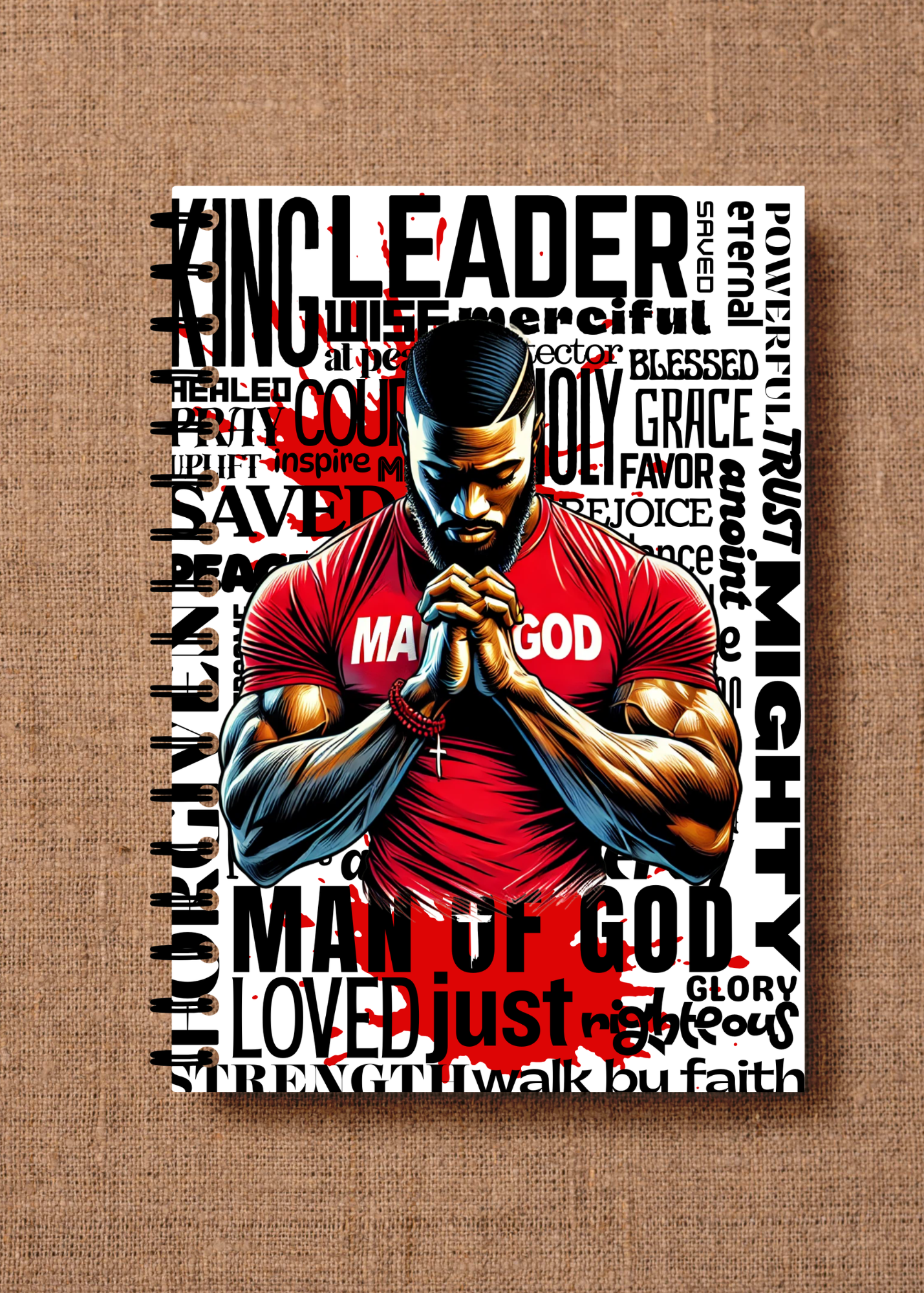 Man of God Journal Cover PNG | Christian Men Design | Faith Based Printable Journal Cover | Motivational Scripture Art | Digital Download