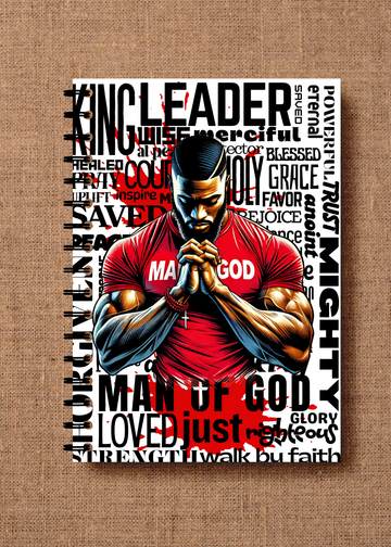 Man of God Journal Cover PNG | Christian Men Design | Faith Based Printable Journal Cover | Motivational Scripture Art | Digital Download