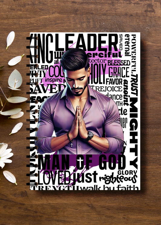 Man of God Journal Cover PNG | Christian Men Planner Cover | Faith Based Notebook Design | Prayer Journal Printable | Motivational Christian Digital Download