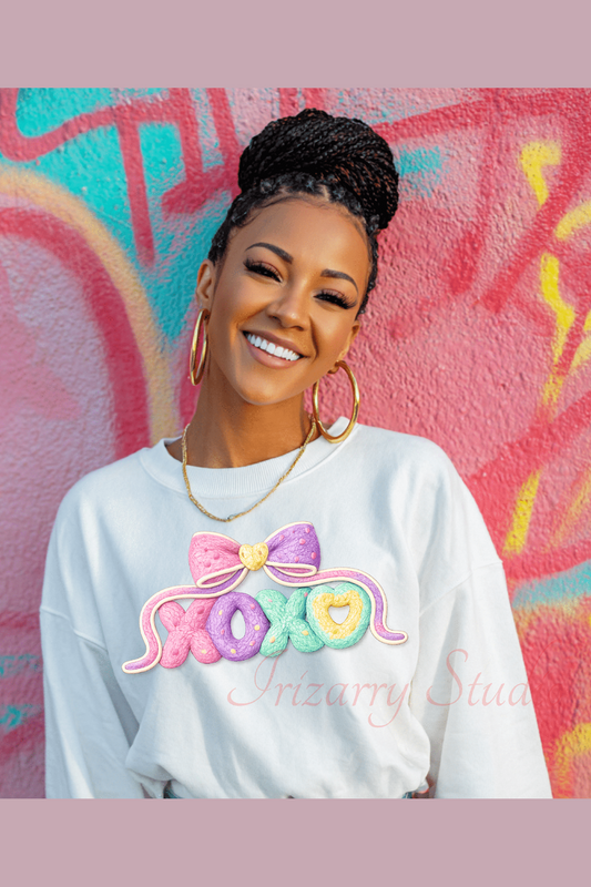 Pastel XOXO Cookie PNG with Bow | Soft Girl Valentine Digital Art | Cute Aesthetic Clipart | Instant Digital Download Sublimation
