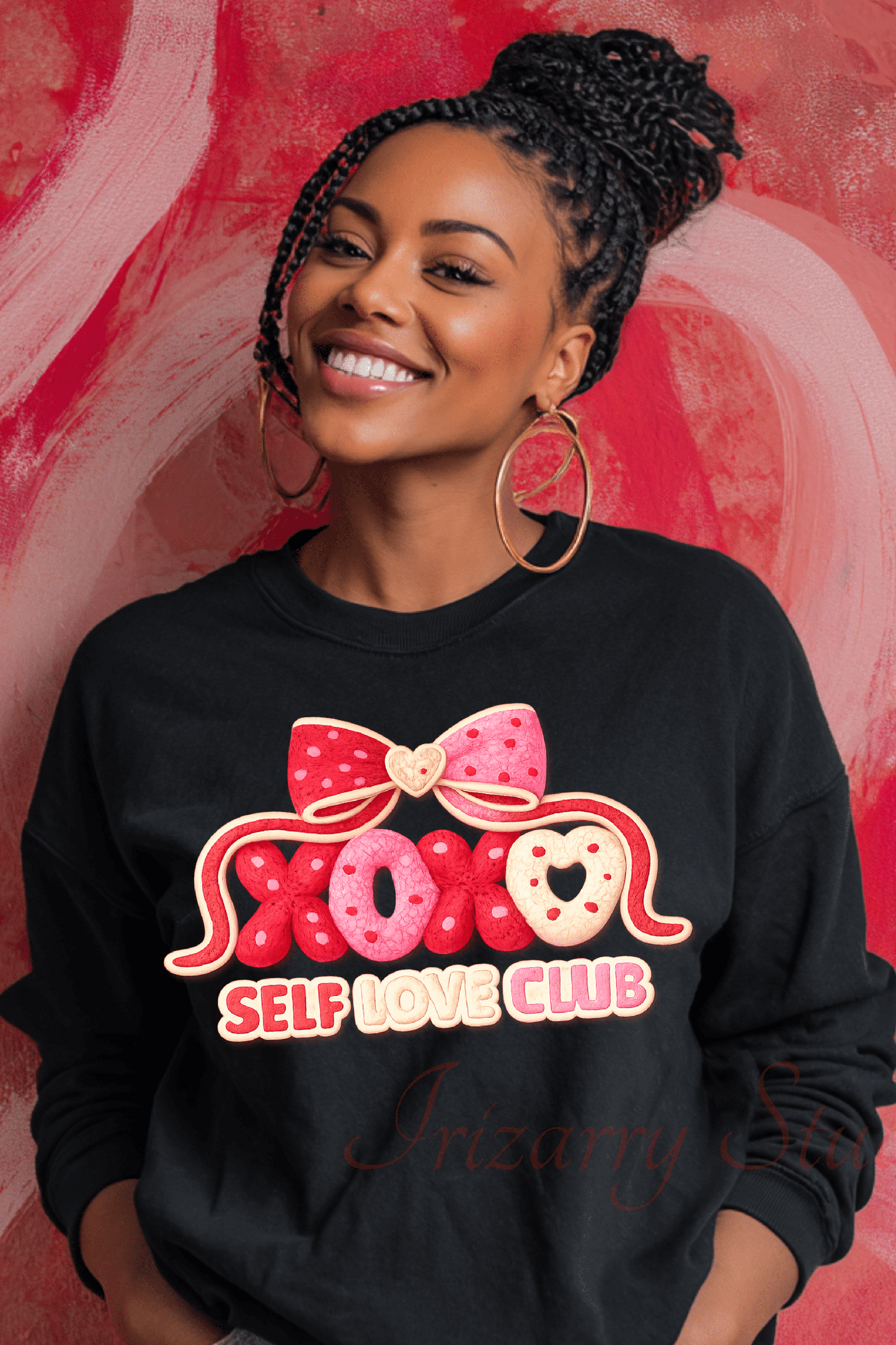 Self Love Club XOXO PNG | Valentine's Day Digital Art | Cute Bow Cookie Clipart | Instant Digital Download for Sublimation & DTF