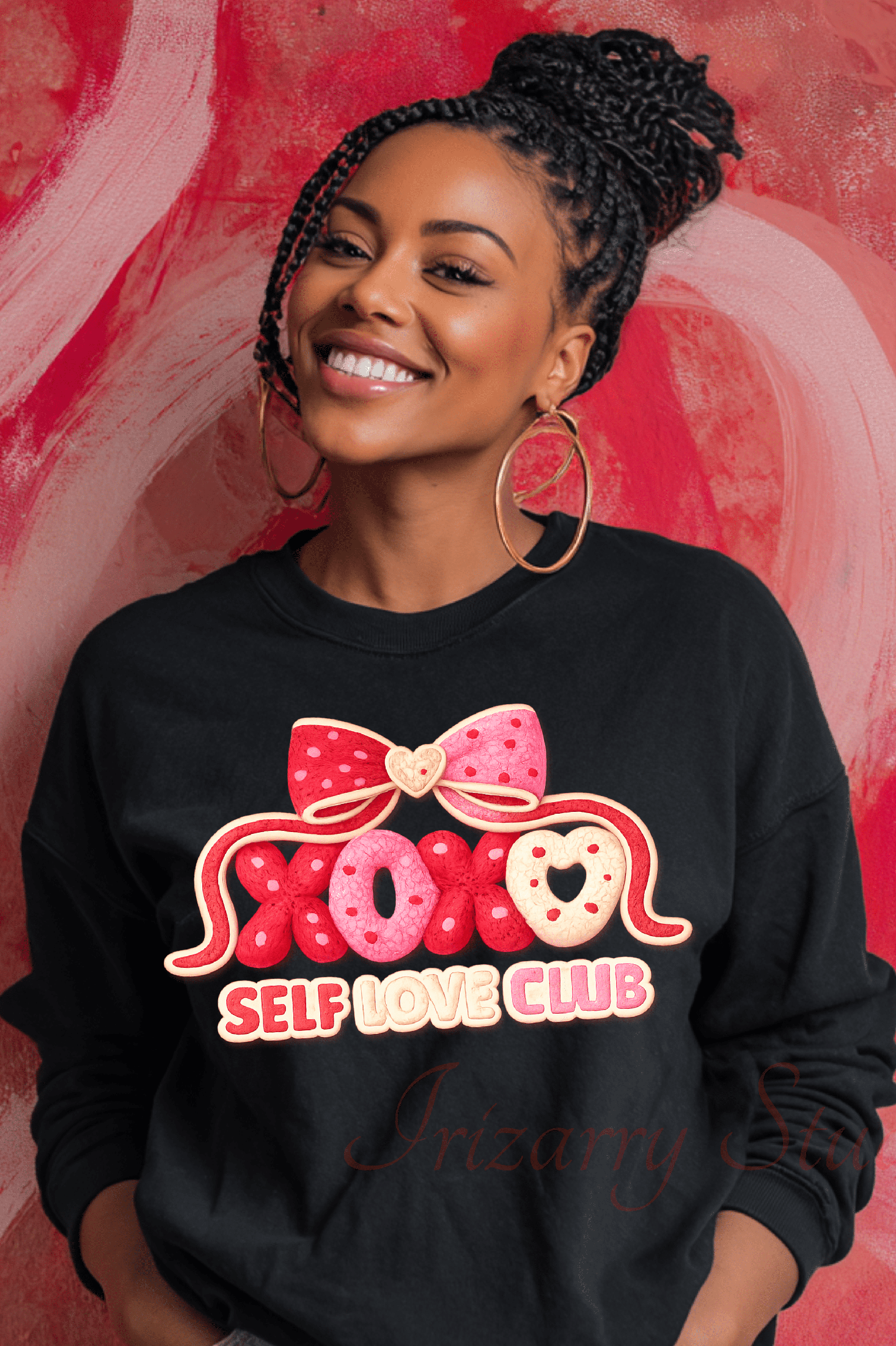 Self Love Club XOXO PNG | Valentine's Day Digital Art | Cute Bow Cookie Clipart | Instant Digital Download for Sublimation & DTF