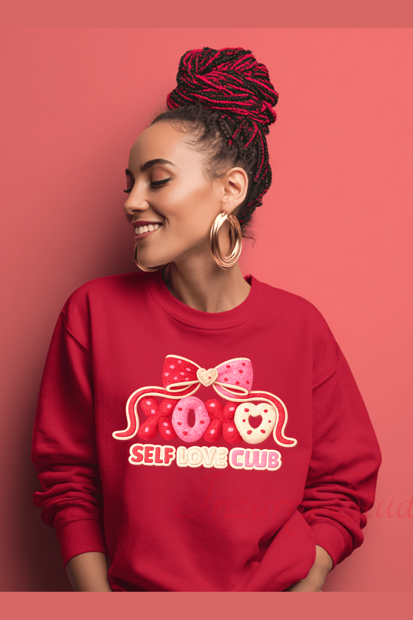 Self Love Club XOXO PNG | Valentine's Day Digital Art | Cute Bow Cookie Clipart | Instant Digital Download for Sublimation & DTF