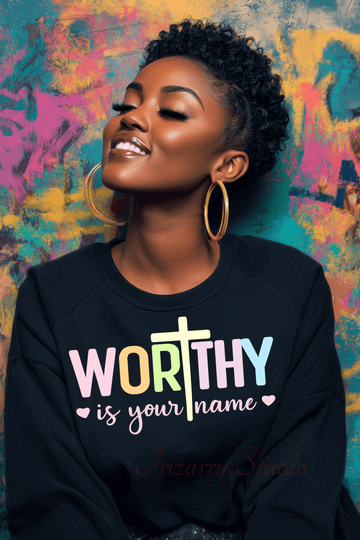 Worthy Is Your Name – Pastel Gradient PNG